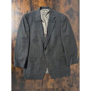 Hart Schaffner Marx Blazer Jacket 44R Mens Wool Tweed Brown Golden Blue USA MADE